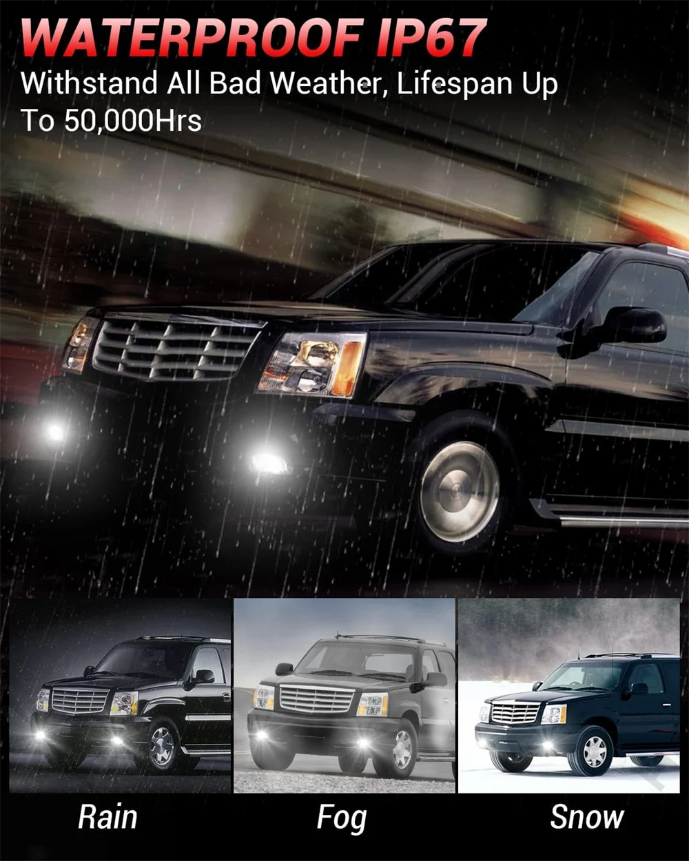 LED Fog Lights For Cadillac Escalade 2002-2006 Escalade EXT 2003-2006 Escalade ESV LED Fog Lamps Assembly Bumper Driving Lamp