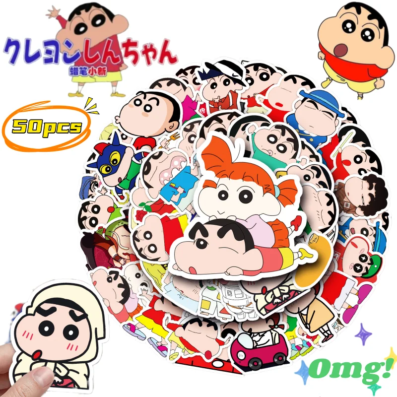 

Crayon Shin-chan Nohara Shiro 51 stickers creative high-appearance anime prints for men and women journal desktop decoration