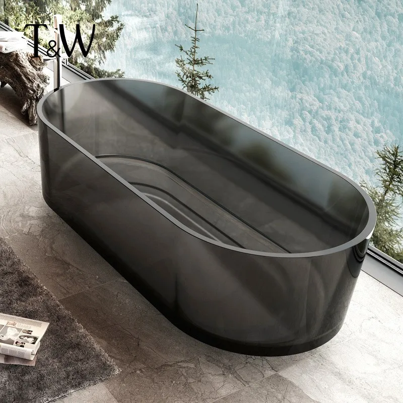 

Цветная прозрачная смоляная ванна B & B домашняя независимая ванна из хрустального стекла