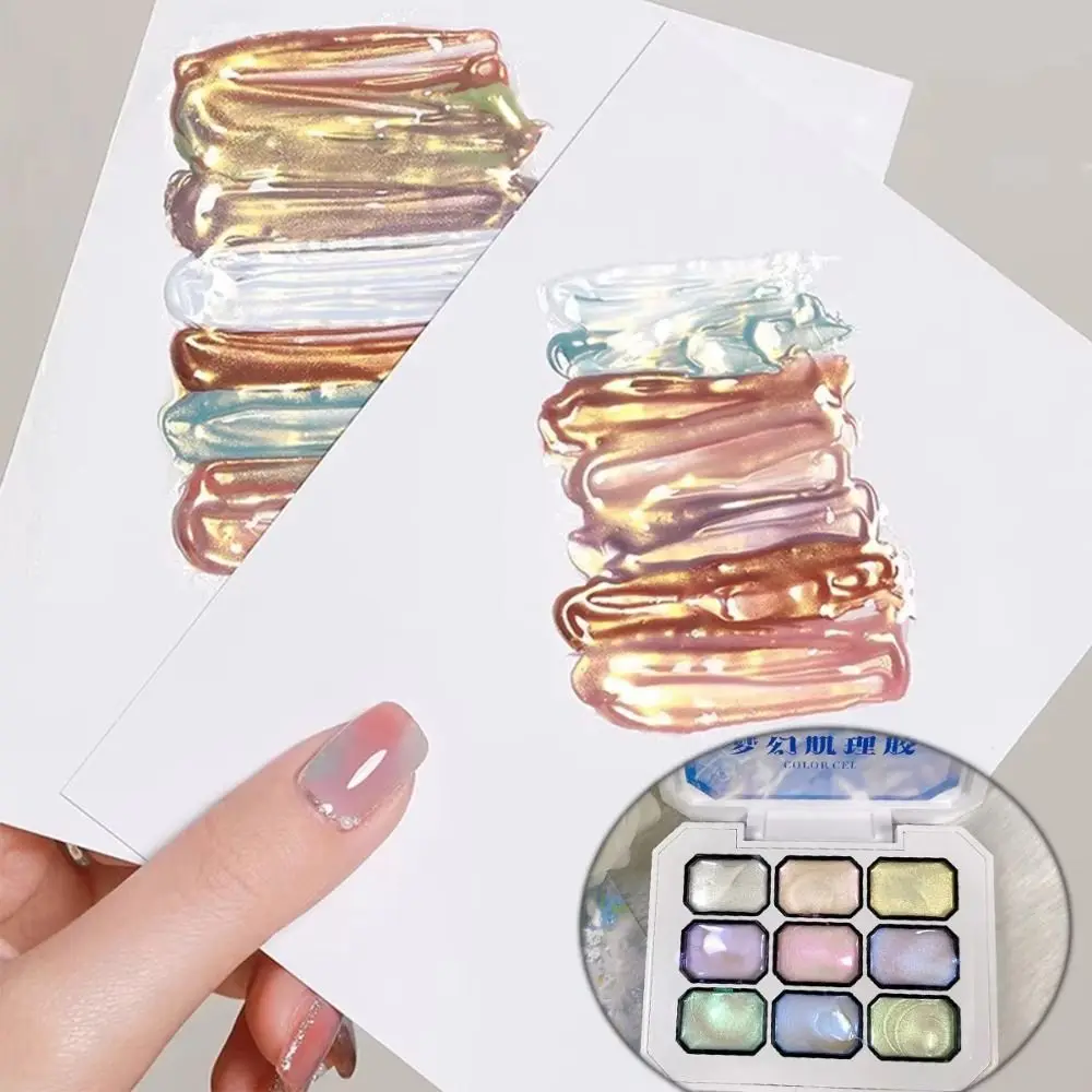 2025 9색 젤 네일 세미 퍼머넌트 컬러 텍스처 젤 폴리쉬 DIY 그라데이션 컬러 스타일링 접착제