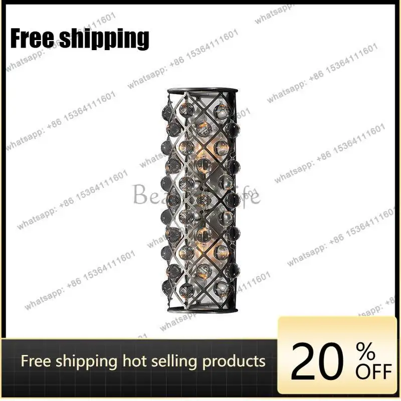YJ European and American postmodern high-end light luxury personalized villa crystal wall decoration can shine