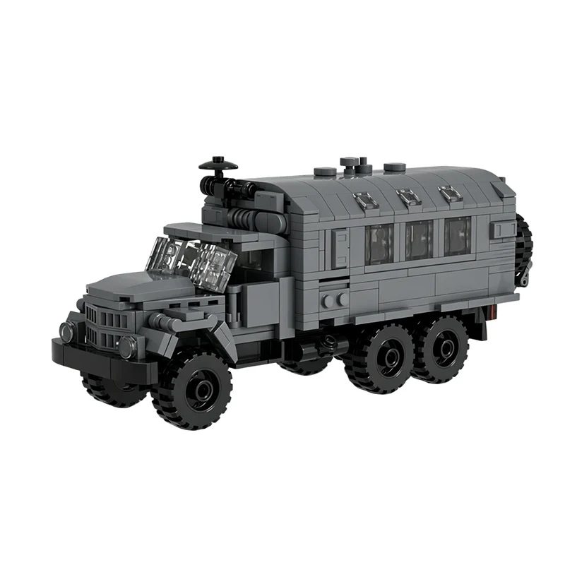 ZIL-131 Communications Command Vehicle Model MOC Building Bricks War Equipment Modular Technology Gifts Holiday Assemble Toys