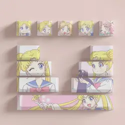 Water Ice Moon Sailor Moon personalized creative original sublimation keycap two-dimensional mechanical keyboard cap cross axis