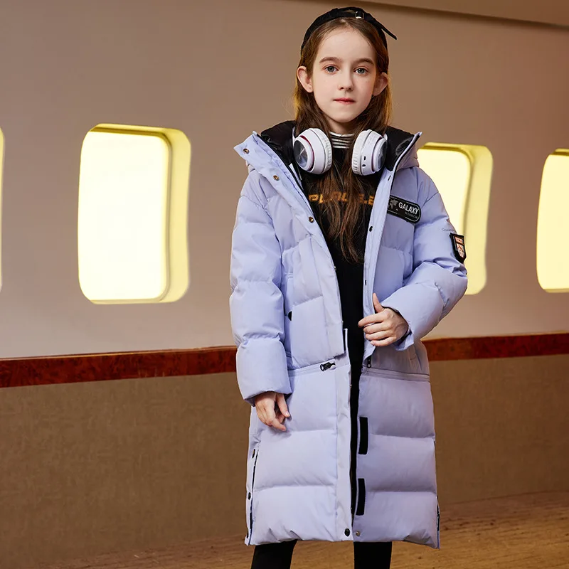 

Winter 2022 fashion new children's down jacket Girl's white hooded extendable warm coat Waterproof eiderdown coat for boys 90%