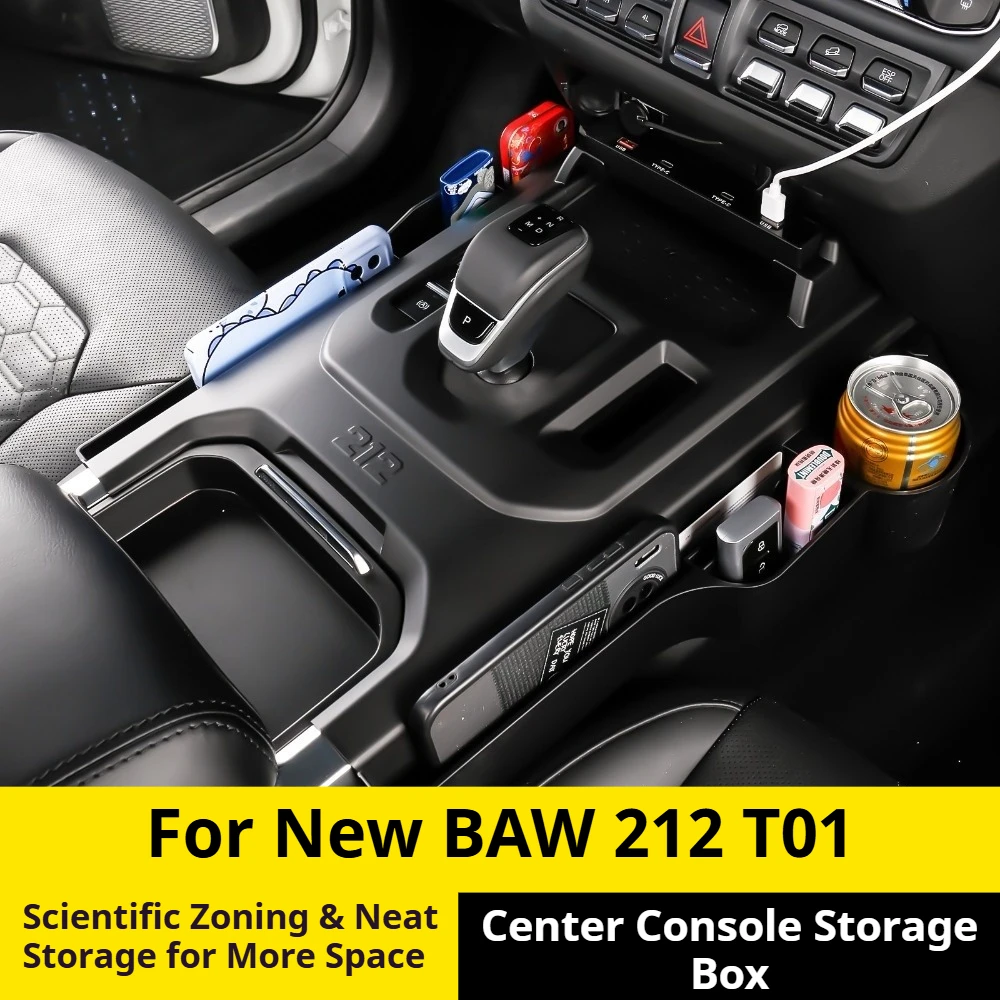 For New BAW 212 T01 Center Console Storage Box, Organizer Tray, Custom Interior Modification Accessories