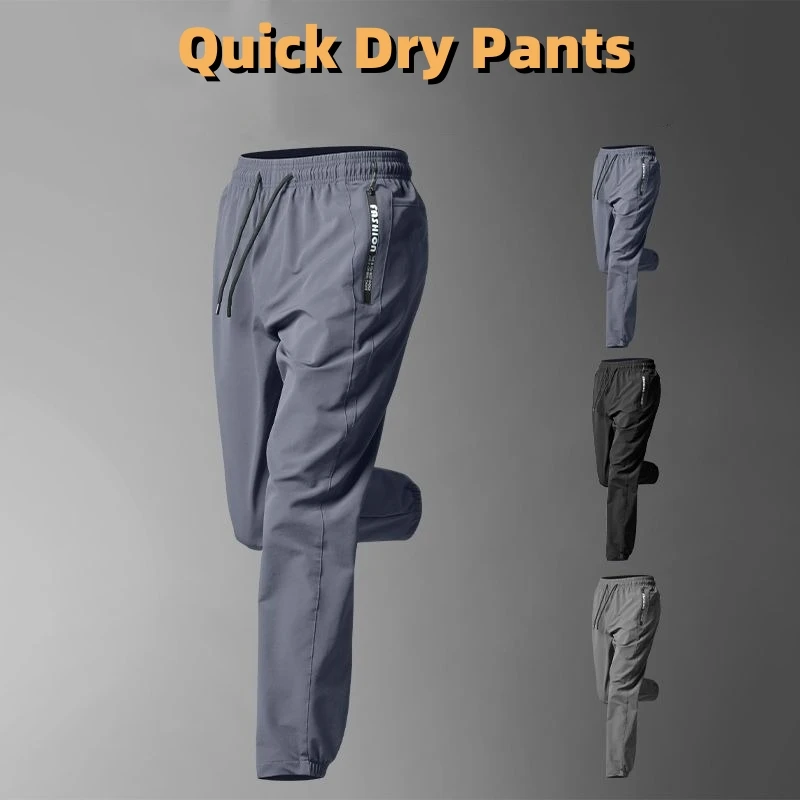 

Men's Quick Dry Pants Spring Autumn Long Loose Casual Straight Trousers Breathable Sports Fitness Training Youth Running Clothes