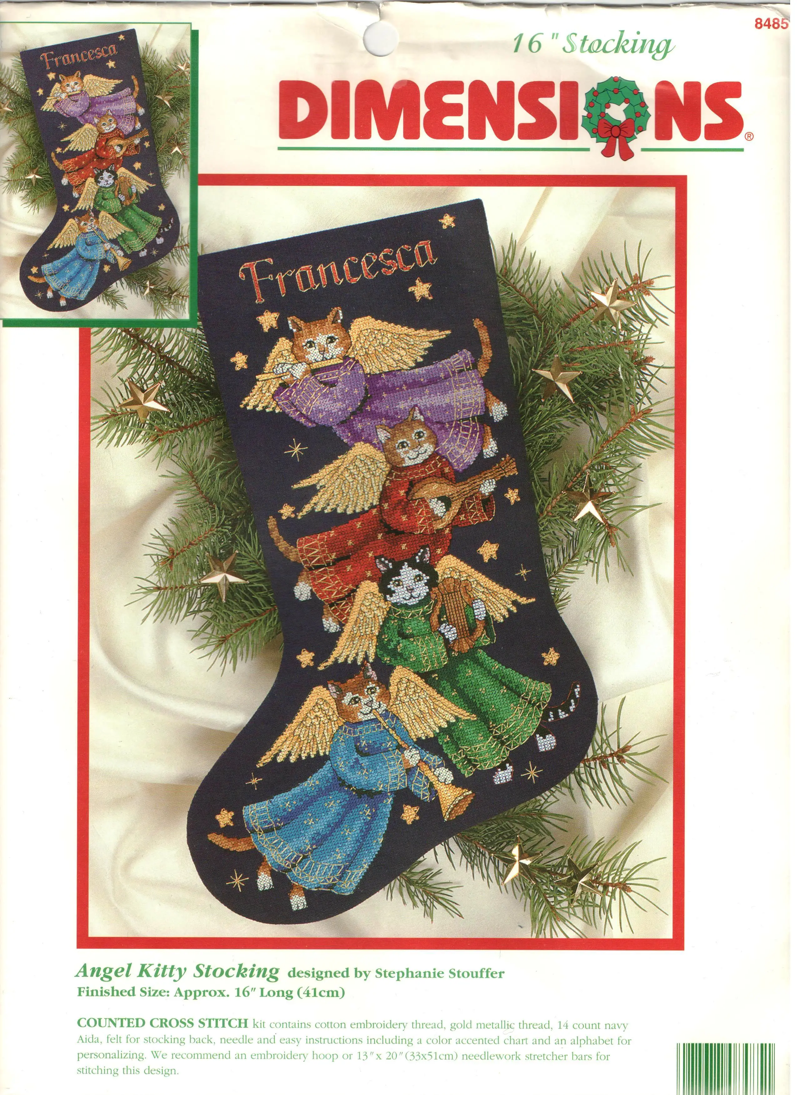 Dim 08485 Angel Cat Christmas Socks 36-50 Needlework Kit  Cross Stich  Set DIY Kits Cross-stitch Embroidery Set Stitch Kit