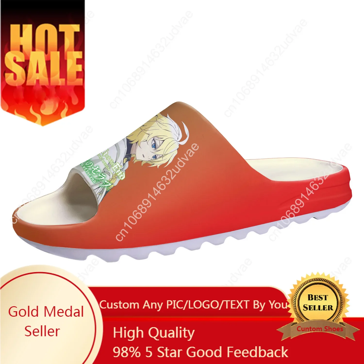 

Seraph of The End Custom Made Soft Sole Sllipers Home Clogs Step On Water Shoes Mens Womens Teenager Bathroom Step In Slliper