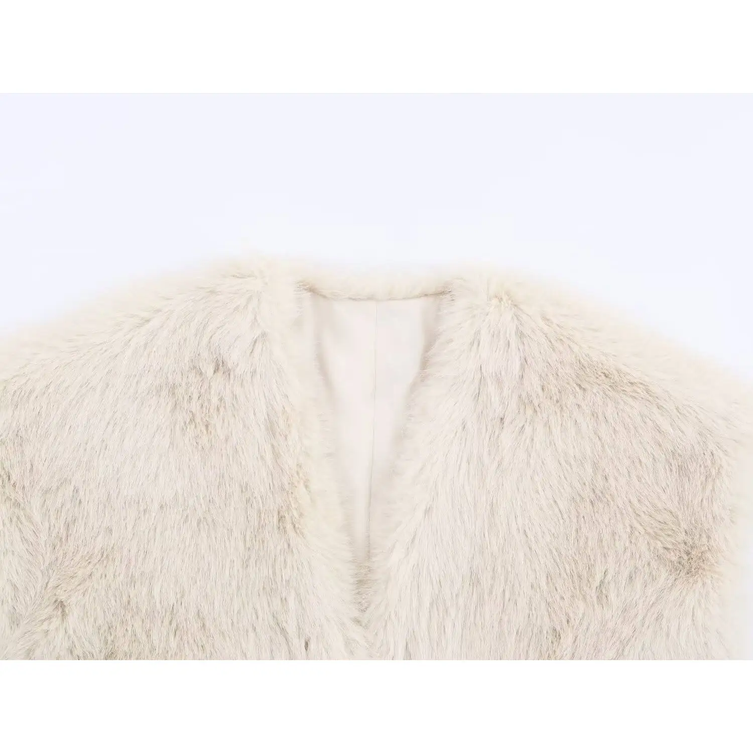 Faionable Versatile Gilet effetto pelliccia artificiale JNLEAOG Abbigliamento donna Street Sle ort Lunghezza Poliestere Abbigliamento casual