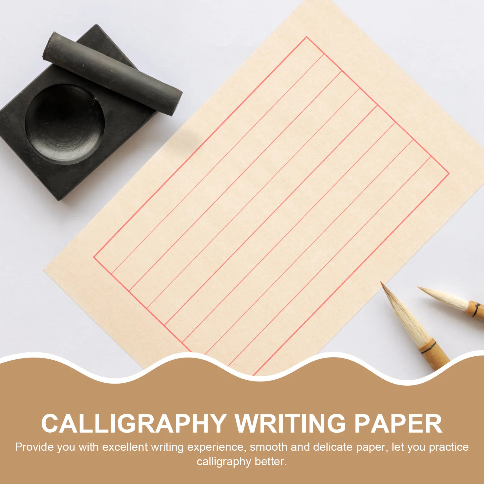 50Sheets Chinese Calligraphy Paper Sheets Smooth Delicate Surface Ideal for Practice Writing Brush Ink Pad Watercolor