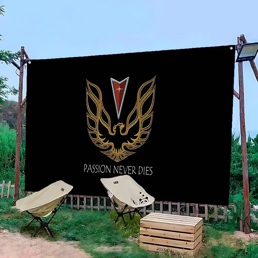 P-Pontiac F-Firebird Logo Trans-Am Large Size Flags Printing Patterns Interesting Birthday Party Decorations Banner