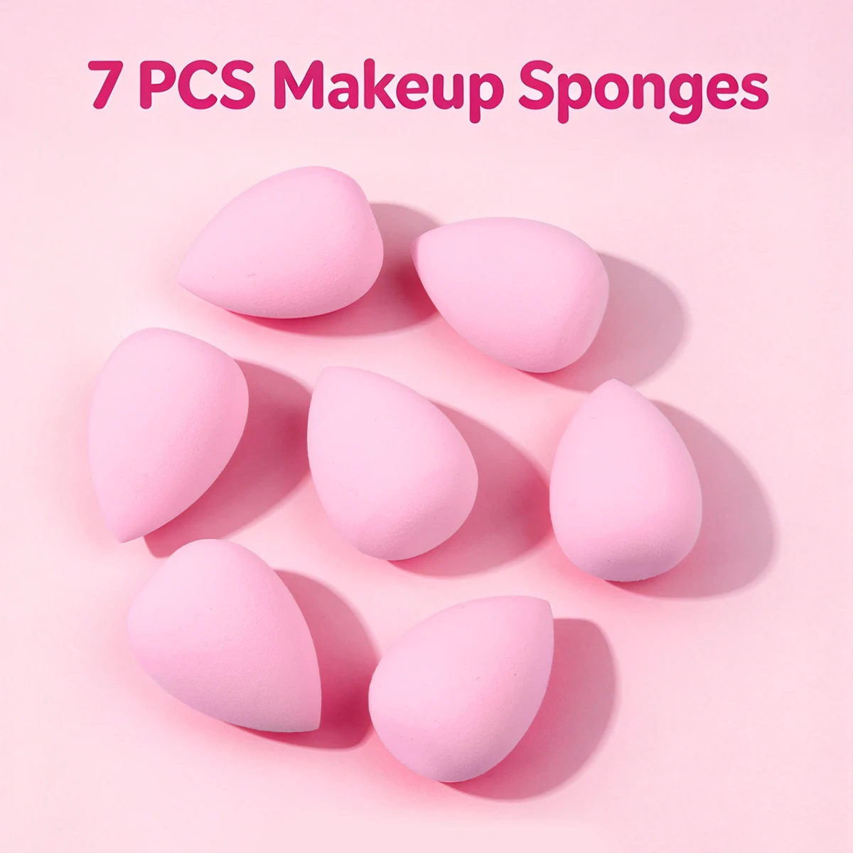 7Pcs Teardrop Makeup Sponge Set, Soft Skin-Friendly,Wet & Dry Dual Use Cosmetic Sponges, Flawless Base Makeup for Daily & Travel
