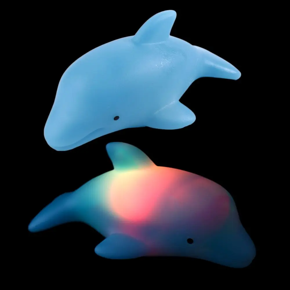 Led Lighting Beach Play Games Swim Toys Baby Dolphin Bath Toys Up Water Floating Toy LED Lamp Bath Toys Glowing Beach Toys