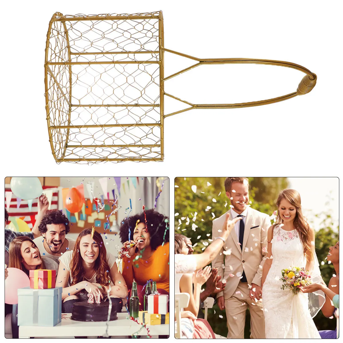 

1Pcs Matte Golden Woven Basket Hand-Held Snack Gift Box Wedding Supply Crafted Multipurpose Storage Household Box