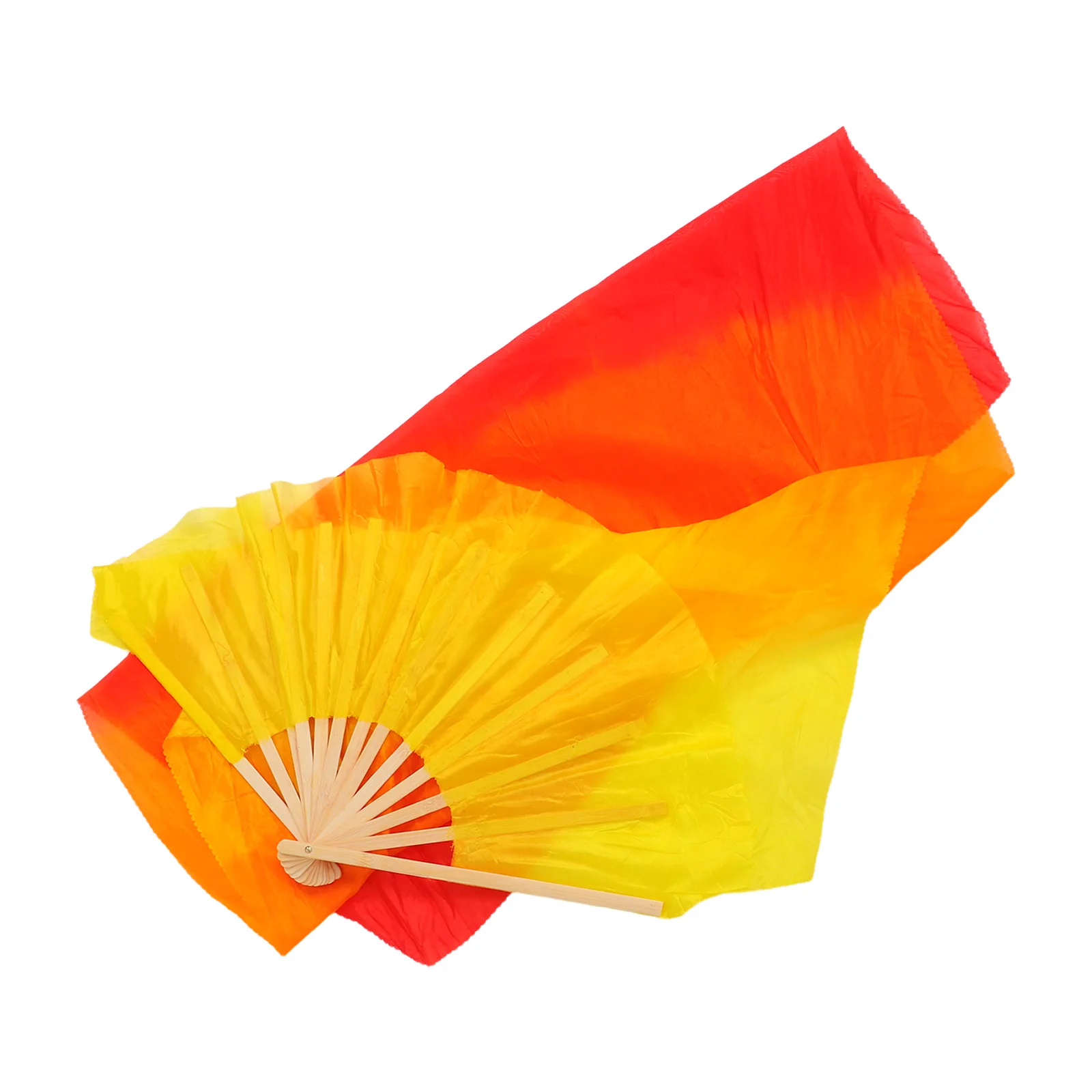 

Faux Silk Fan Foldable Rayon Fans for Dancing Soft Comfortable Square Yellow Gradient Color Adult Kids Belly Dance