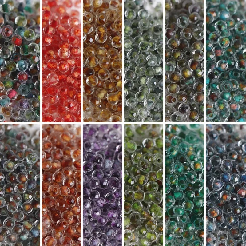 130 Stück 4 mm Picasso-Radperlen, flache Perlen, geschliffene Perlen, handgefertigte DIY-Perlen, lose Perlen, Glasperlen