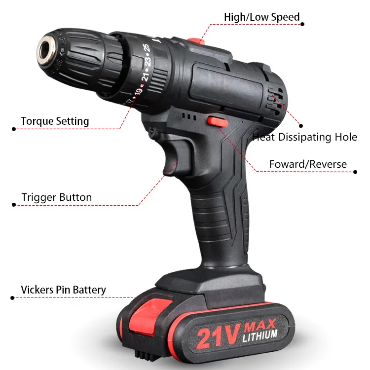 Perceuse visseuse à percussion électrique sans fil, sans brosse
