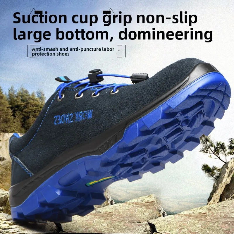 Herren-Sicherheitsschuhe, Arbeitsschuhe mit weicher Sohle und Schutz, leichte Arbeitsschuhe, Stahlkappe, Schuhe, Anti-Smashing-Stichschuhe