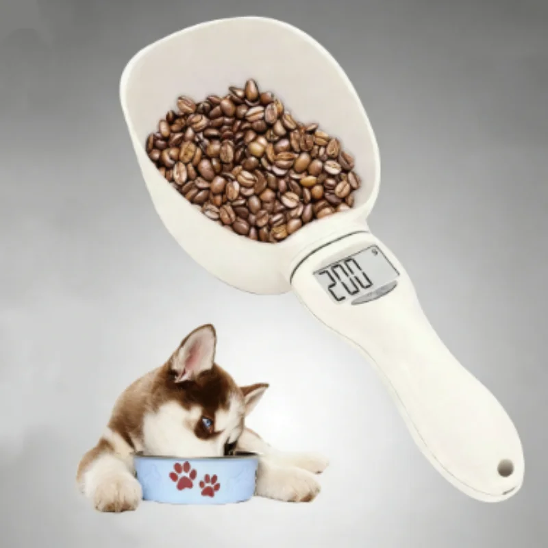 Intelligent Electronic Cat Dog Food Scoop Weighing Scale Pet Feeding Measuring Spoons with Scales Kitchen Pet Food Accessories