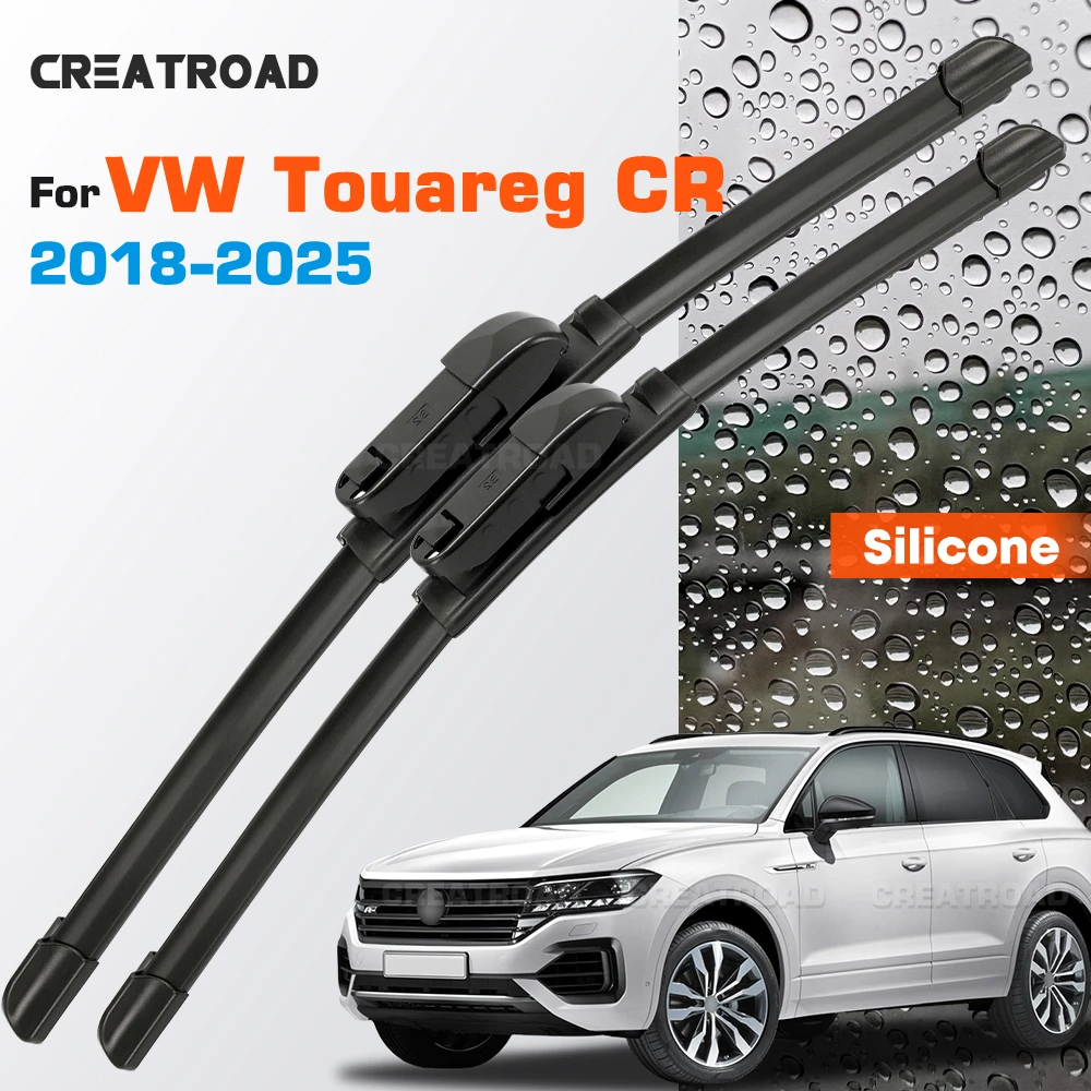 

Silicone Wiper Blades Fit For Volkswagen VW Touareg CR 2018-2025 Coated Silent HD Wear-Resistant Car Windshield Wipers 26"+21"