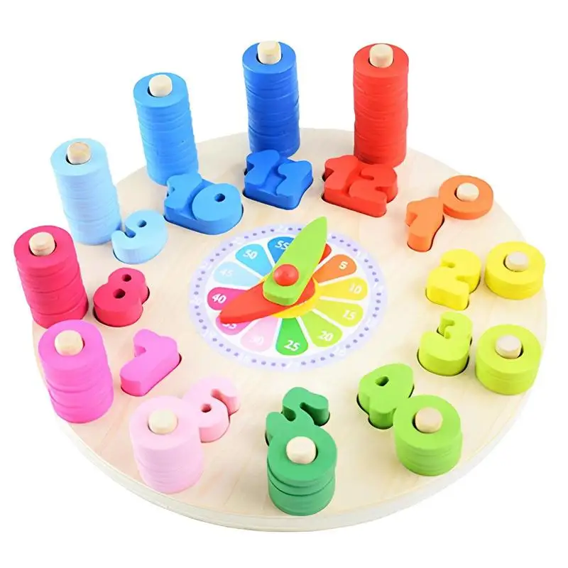 Toddler Clock Learning Toy Educational Shape Color Sorting Clock Preschool Toddler Montessori Toys For Boys Girls Early