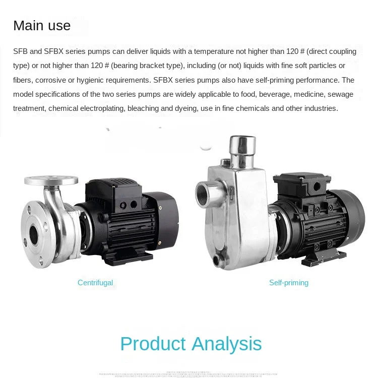 Self-priming Pump 304/316 High-temperature Acid and Alkali Resistant Food and Beverage Pump Anti-corrosion Chemical Pump