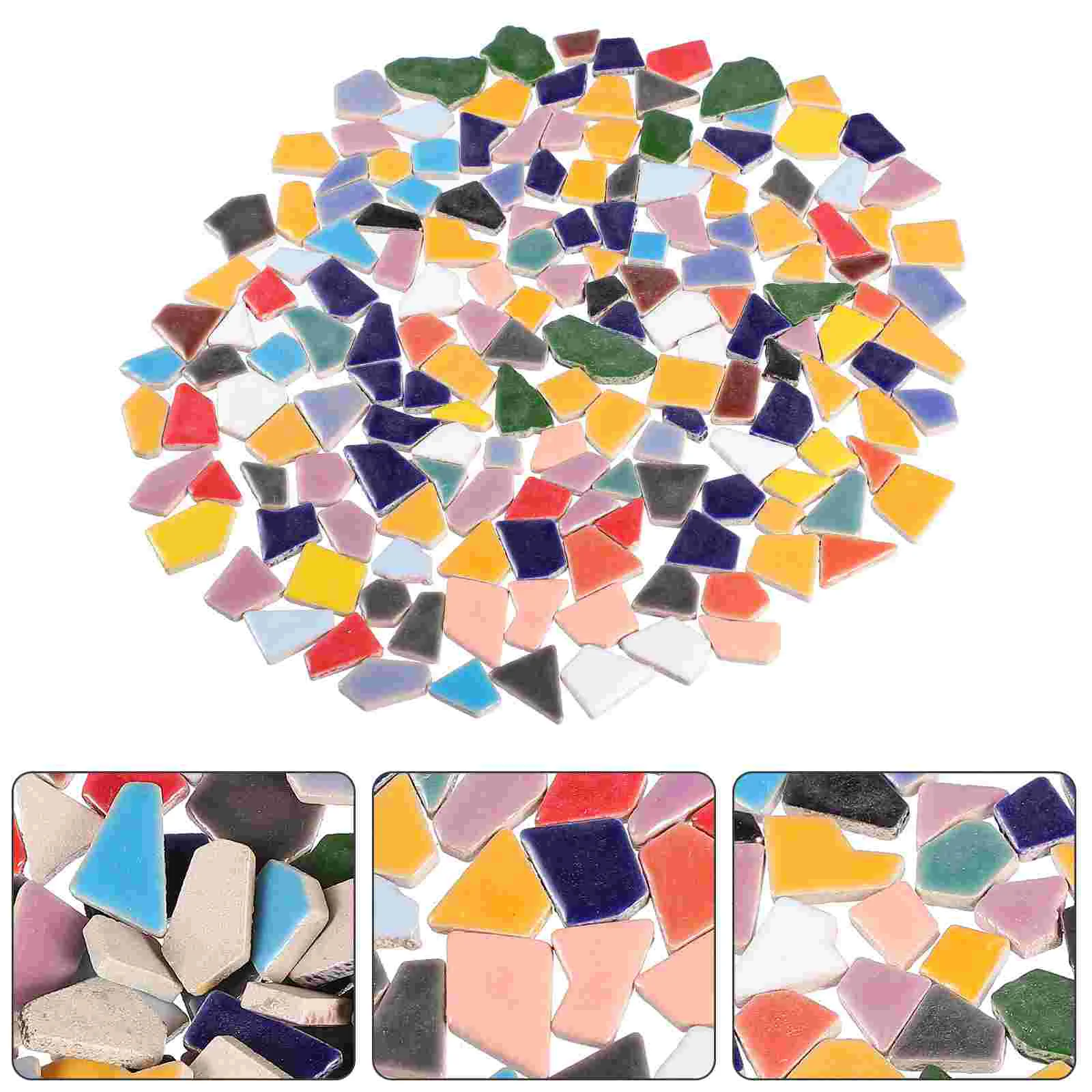 200 G Squares Ceramic Mosaic Gold Floor Mirror DIY Assortment Supplies Ceramics Glazed Stone Child