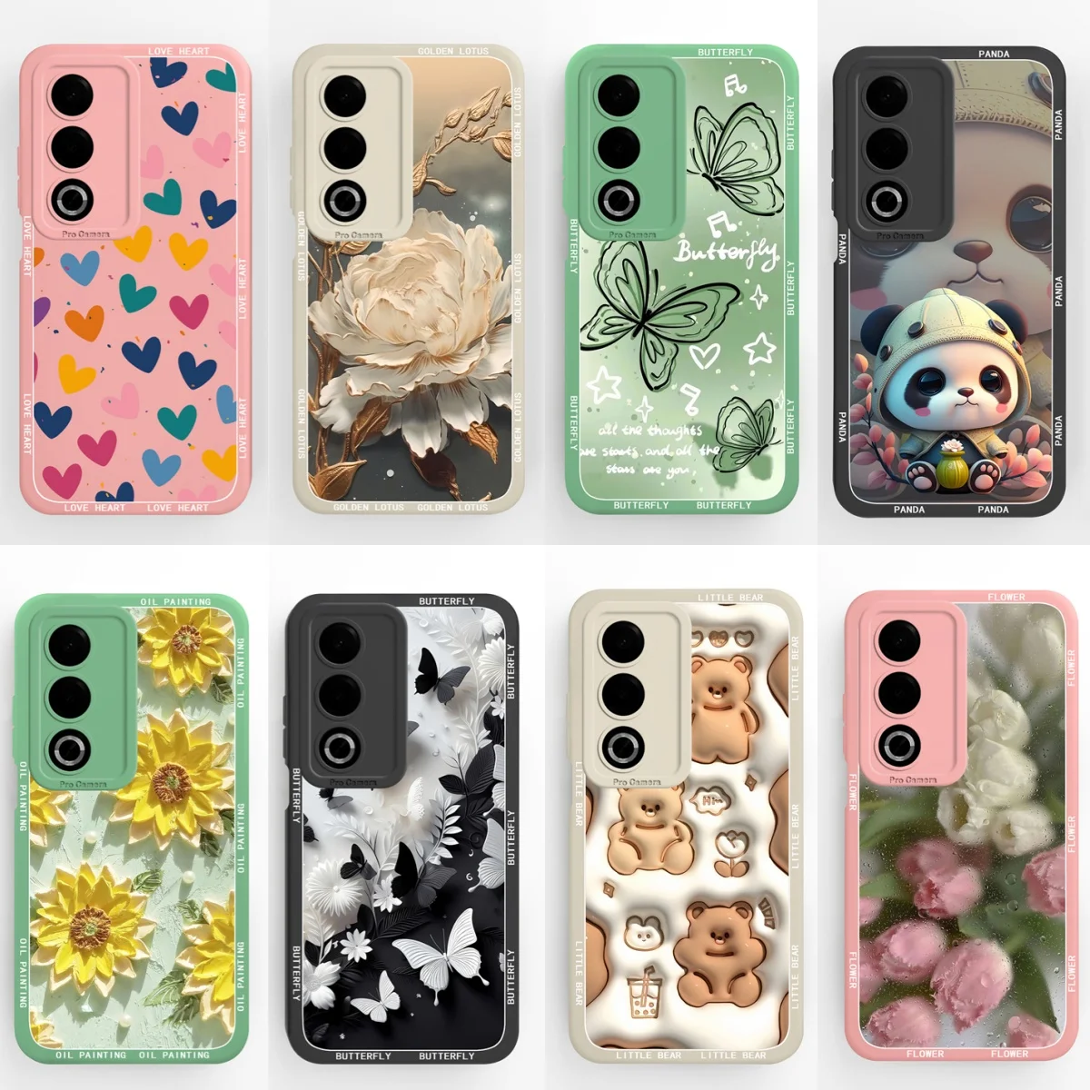 

Case For OPPO A80 A79 A78 Lovely Bear Lotus Anti-fall Personalized Luxury Soft Phone Cover For OppoA80 OPPO A 78 Protector Capa