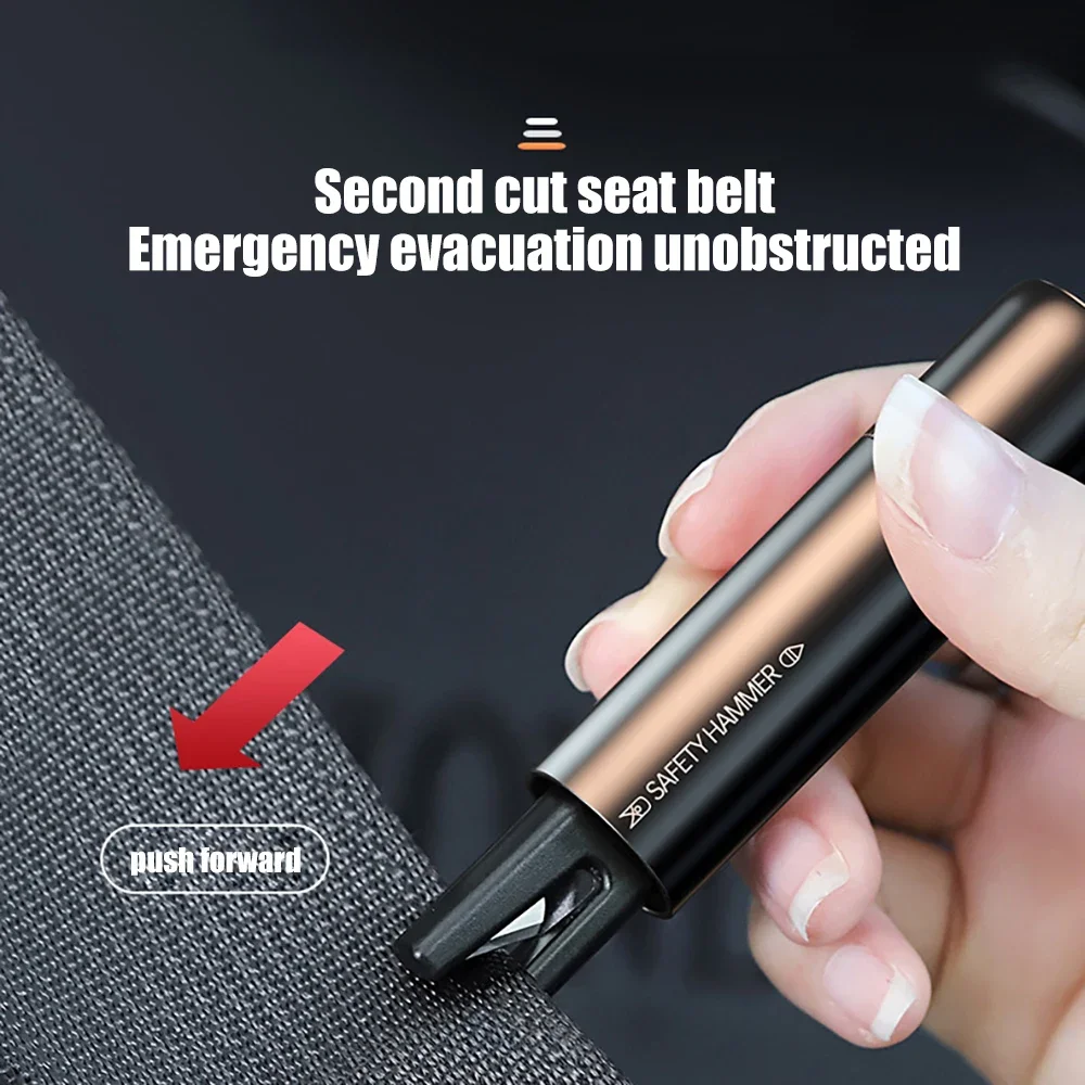 Car Safety Hammer Auto Emergency Glass Window Breaker Seat Belt Cutter Life-Saving Car Emergency Aluminum Alloy Escape Hammer