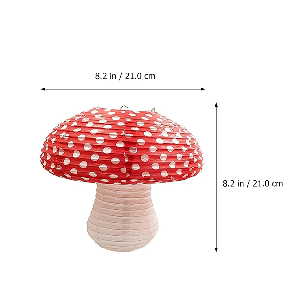 

2Pcs Paper Party Decoration Quality Mushroom Lantern Iron Material nament Mushroom Lantern Festive Lighting