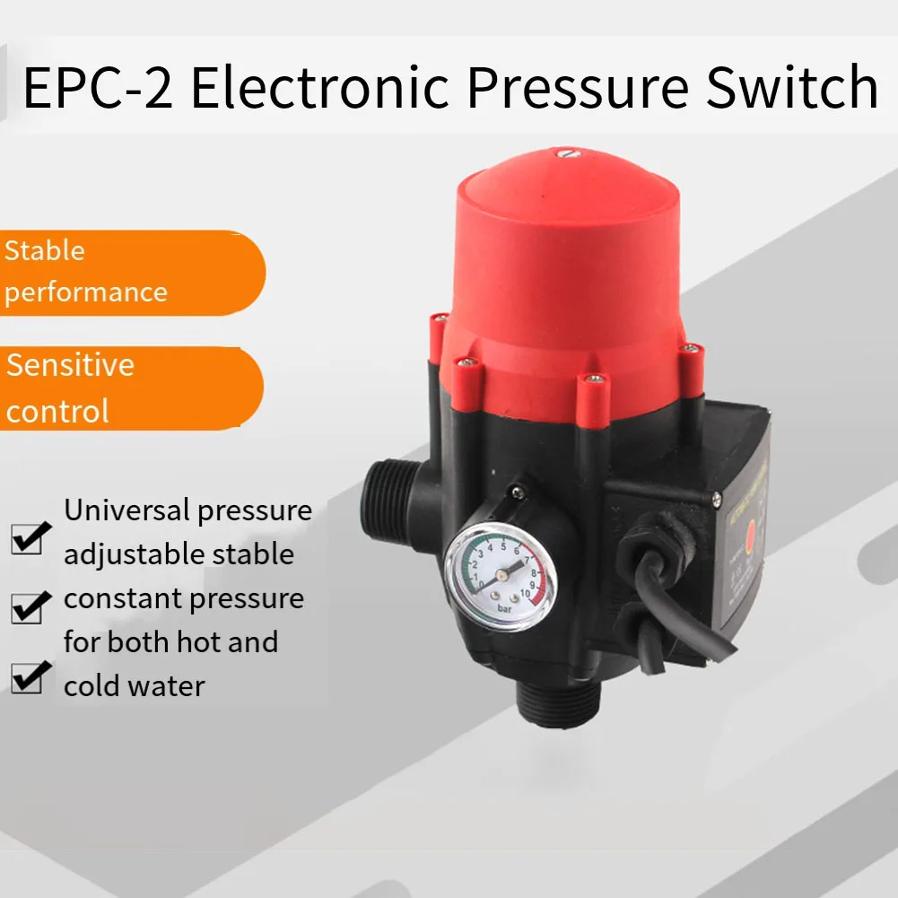 Pressure Pump Electronic Switch 9000 L h Water Flow Adjustable Pressure Setting Extended Control Cables IP65 Weather Resistance