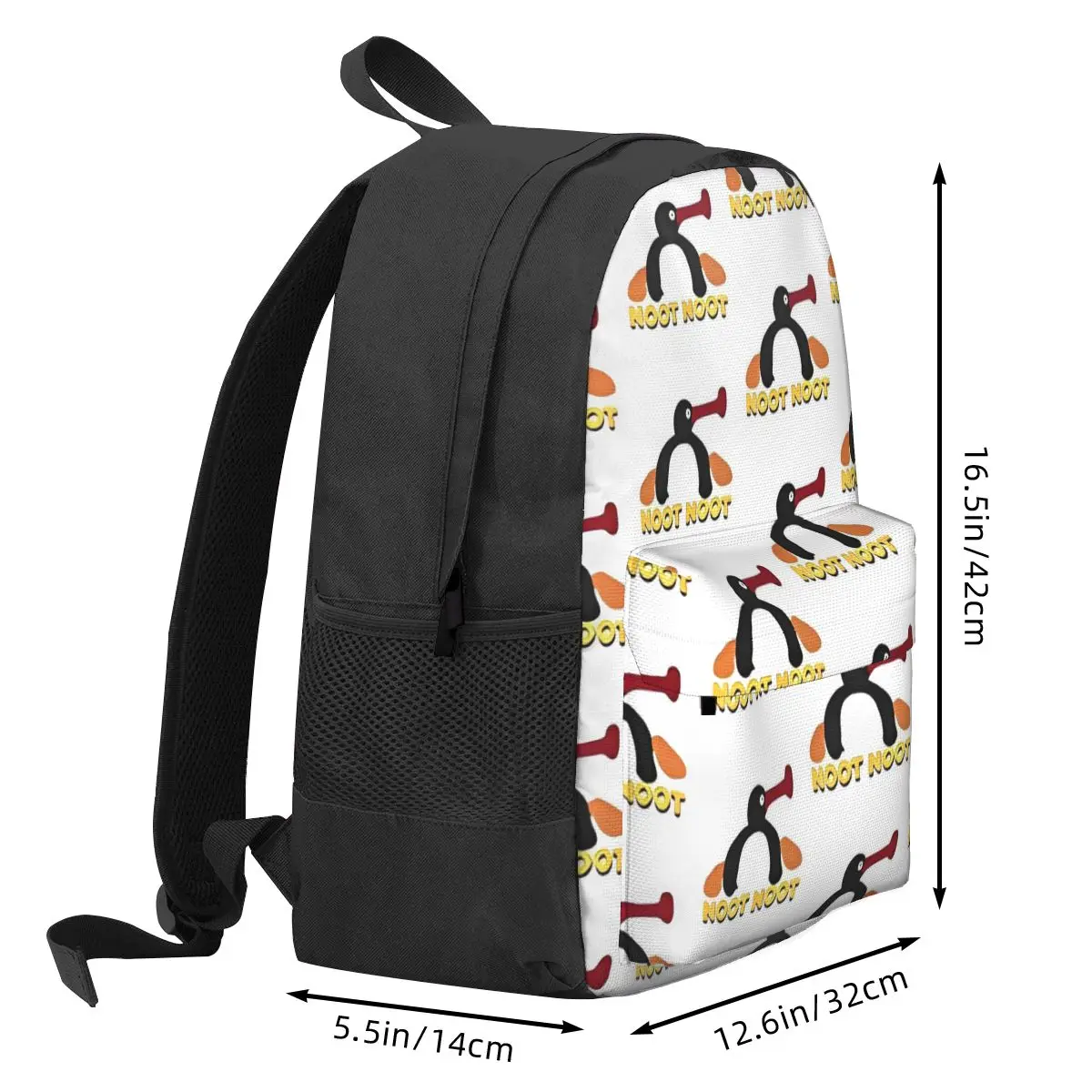 Pingu Noot ransel sekolah kasual wanita, tas punggung bepergian anak laki-laki perempuan Mochila komputer kartun Anime, tas sekolah pelajar kasual