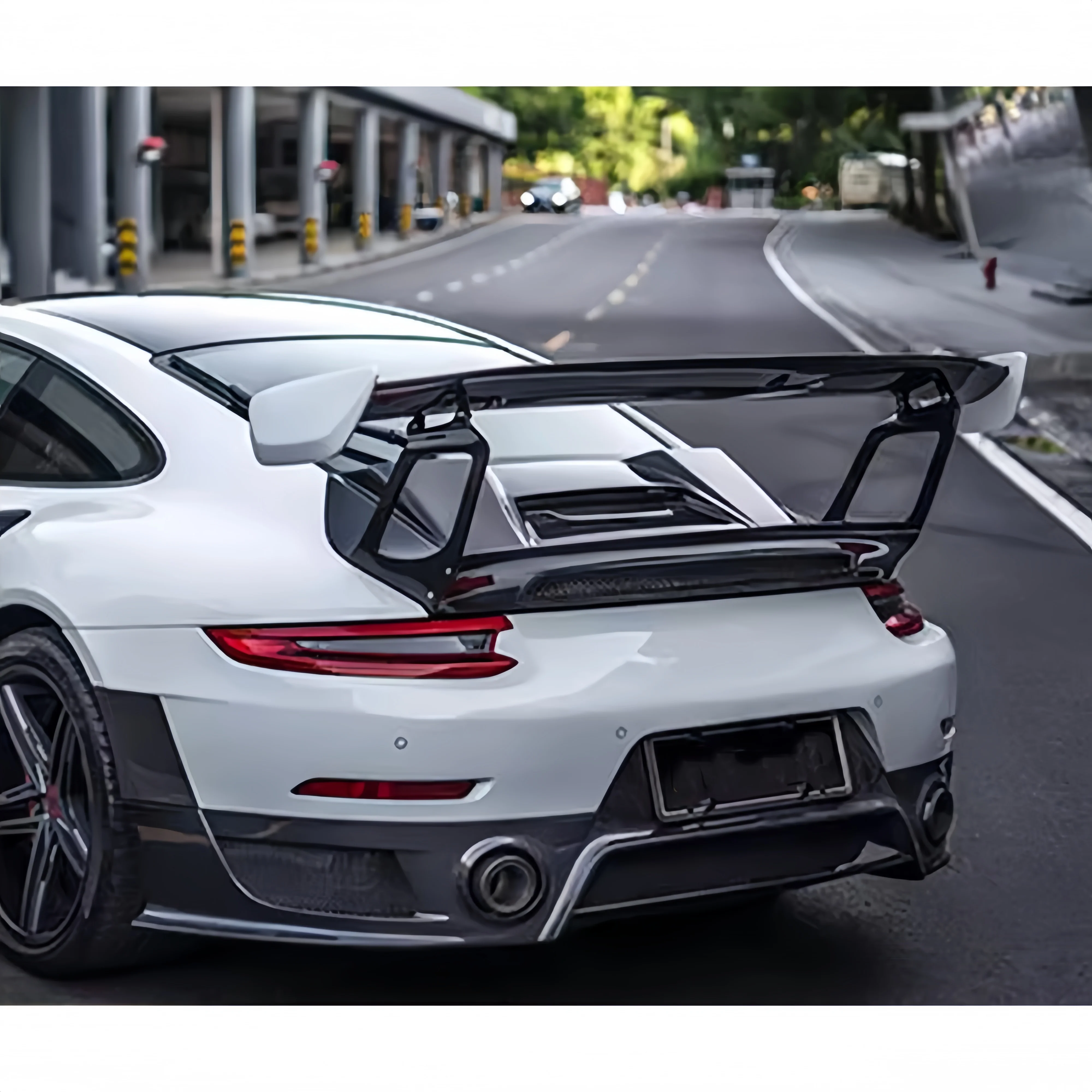 

Suitable for Modification and Replacement of 12-18 Porsche 911 992 GT Style Dry Carbon Fiber Rear Spoiler Body Components