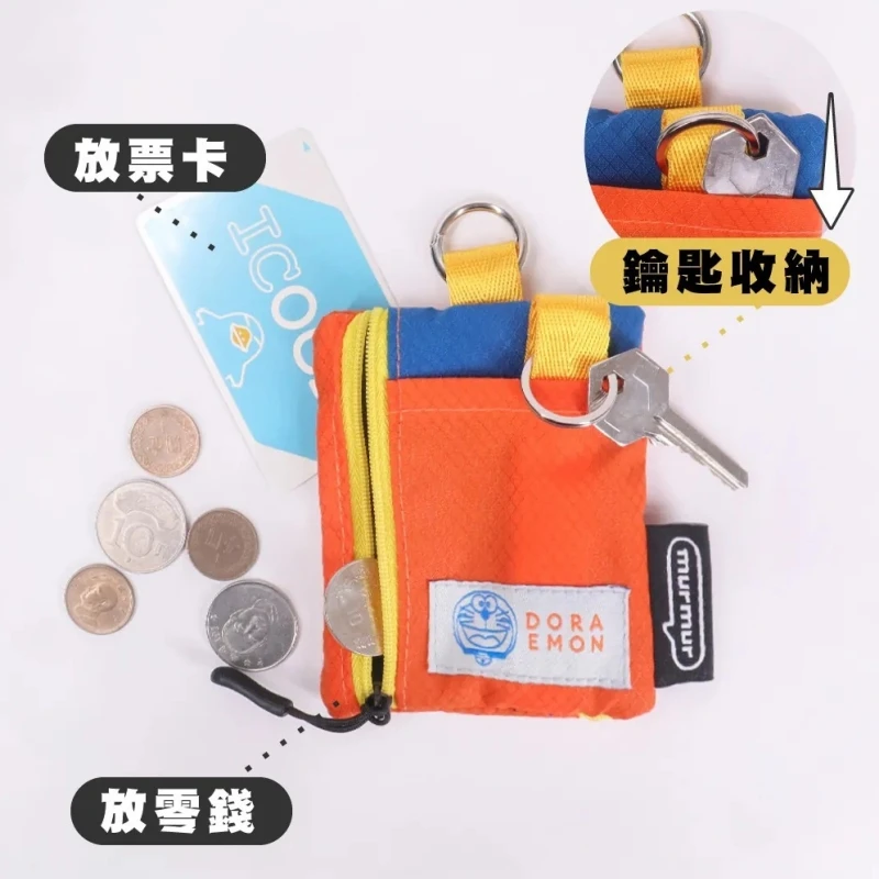Kawaii Doraemon Oxford cloth Ins Style Mini Neck Lanyard Wallet Card Holder Key Pouch Crossbody Small Hanging School Daily Bag view 4