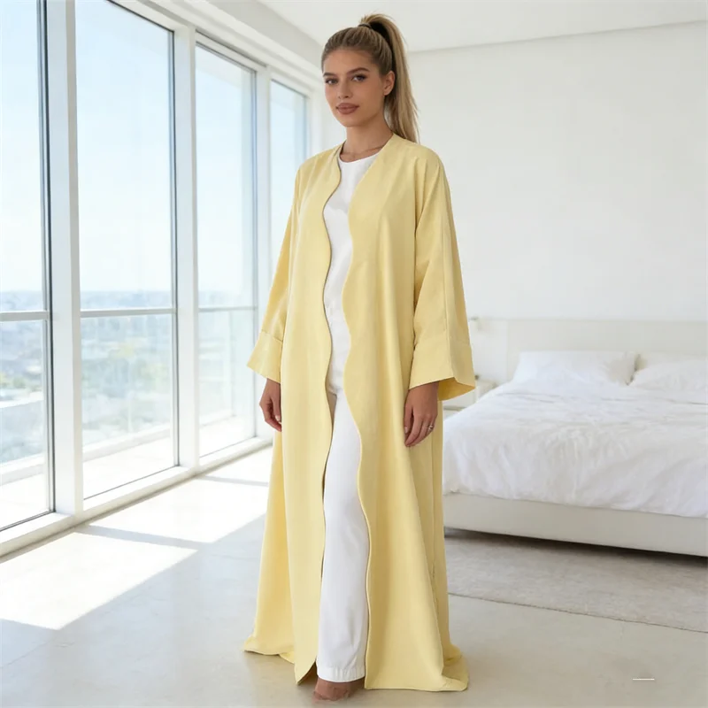 

Modest Dubai Abayas Middle Eastern Arab Cardigan Robe Muslim Dress for Women Kimono Jalabiya Kebaya Eid Ramadan Caftan Vestidos