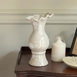 Ahunderjiaz-Luxury Wave Ceramic Vase, Household Art, Fishtail Vase, Living Room Tabletop Arrangement, Home Decoration