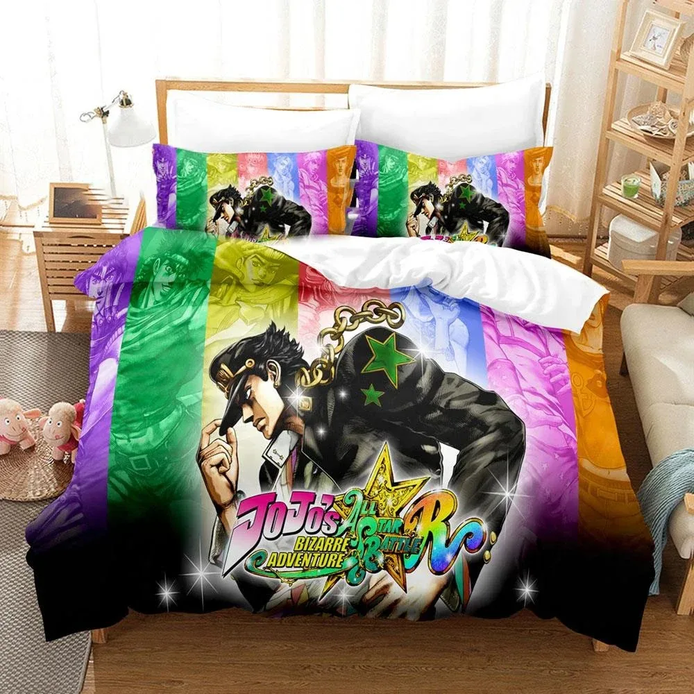 

3D Printed JoJo Bizarre Adventure Bedding Set Anime Stone Ocean Duvet Cover Double Twin Full Queen King Adult Kids Quilt Cover