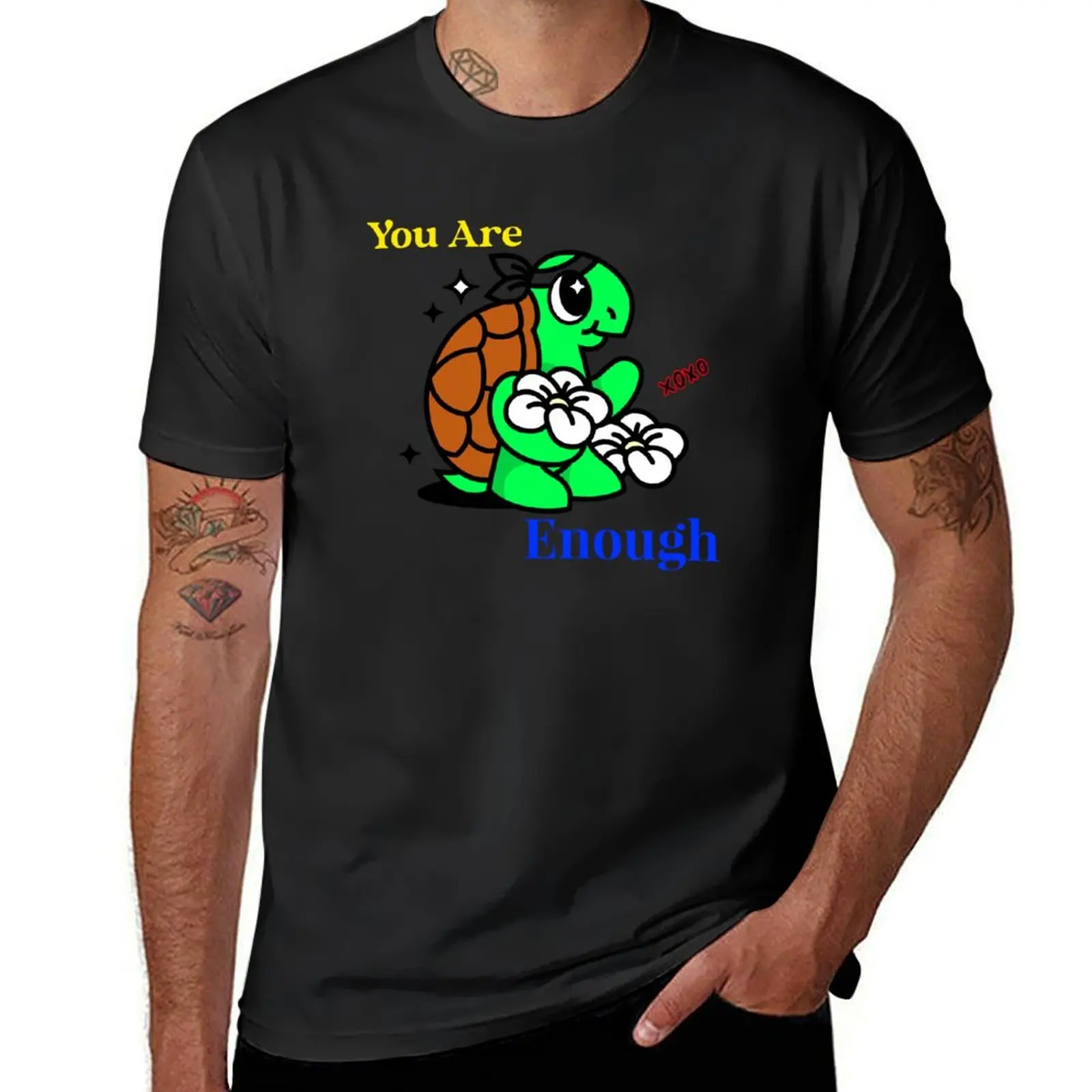 You Are Enough mental health T-Shirt plus sizes summer top kawaii clothes heavyweights mens plain t shirts