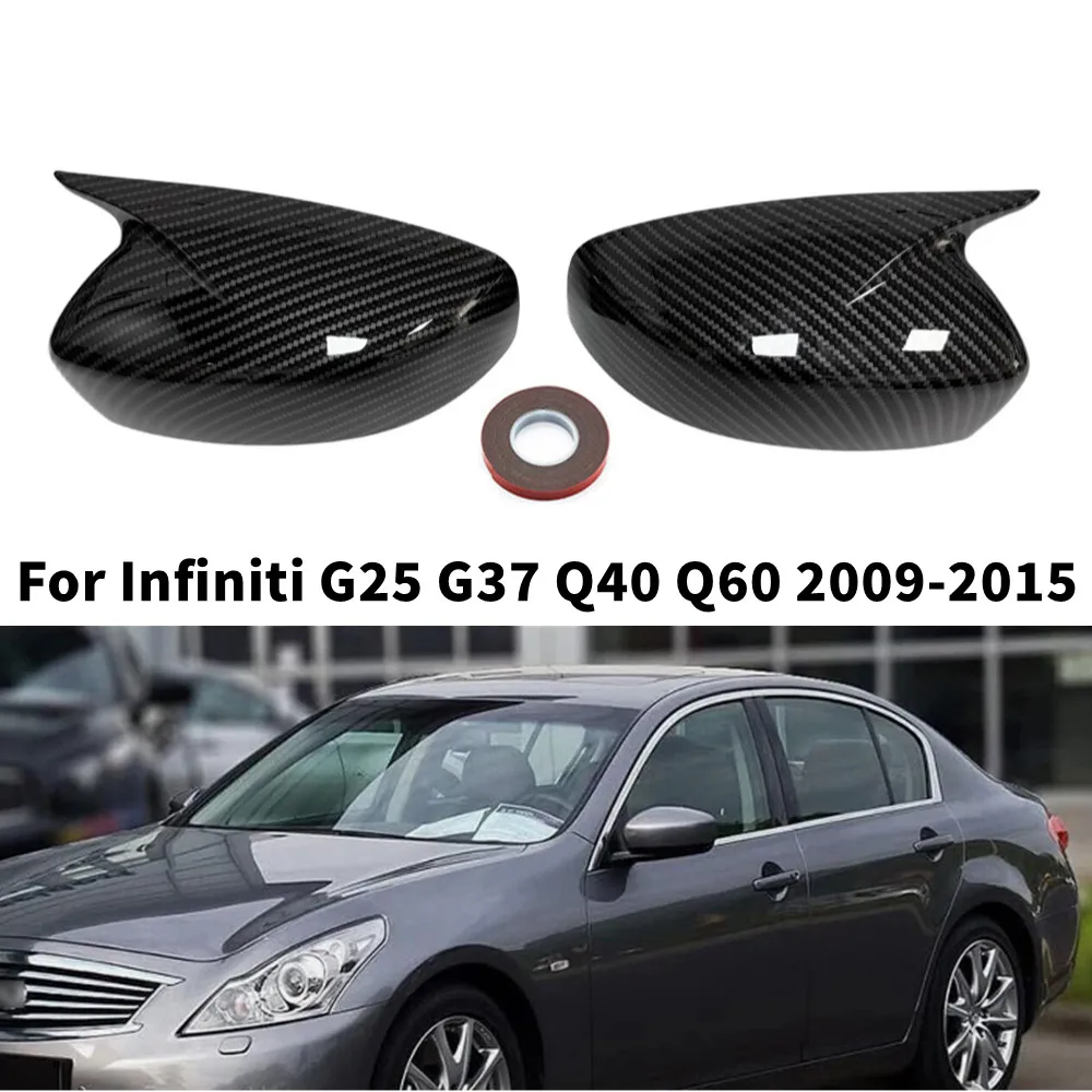 Para infiniti g25 g37 q40 q60 2009-2015 abs espelho retrovisor do carro capa asa tampa porta exterior habitação guarnição adesivo adesivo