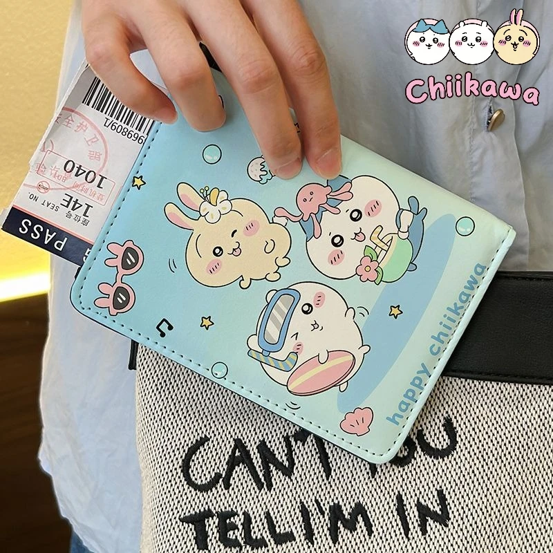 

Многофункциональный чехол-портмоне для документов и карт Chiikawa Serie Hachiware Usagi: защитный, портативный, для хранения, подарок