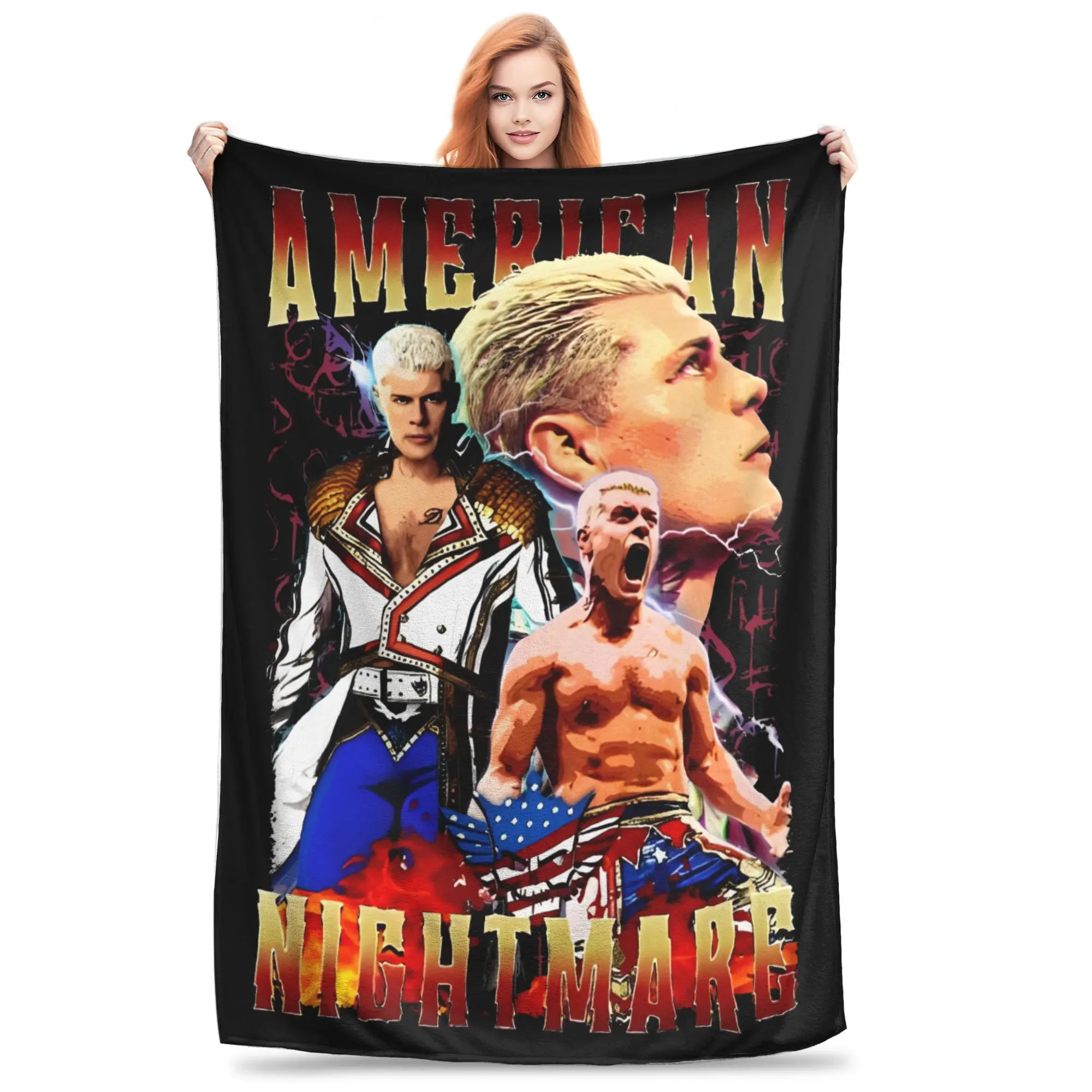 

Cody Rhodes Blankets Velvet Summer Air Conditioning Wrestling Breathable Warm Throw Blankets for Home Couch Bedspreads