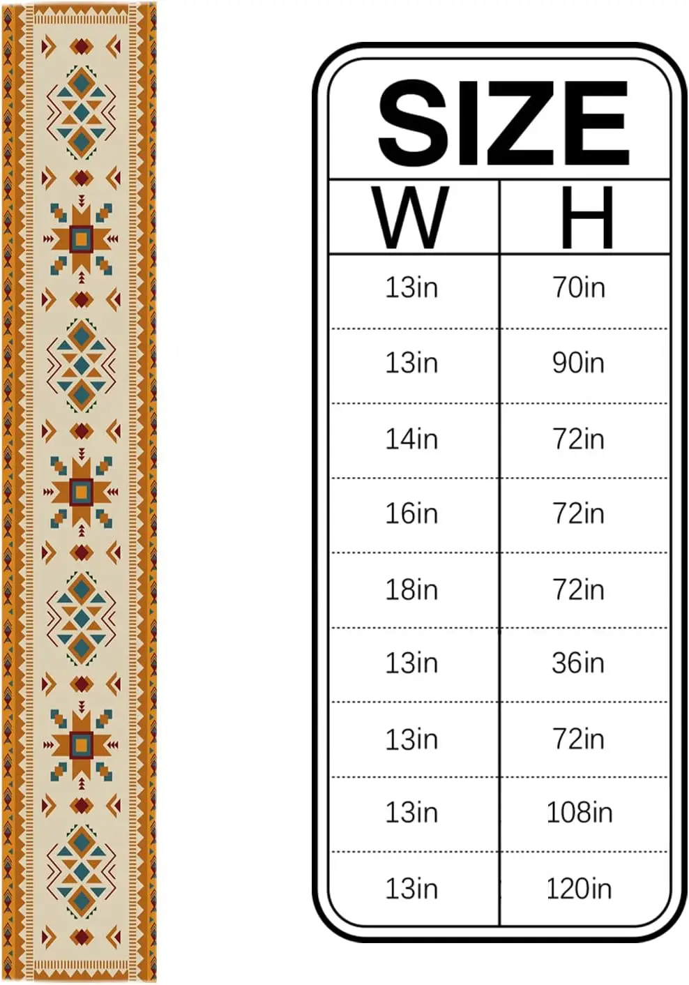 Southwest Orange Blue Ethnic Art Linen Table Runner Dresser Scarves Reusable Kitchen Dining Table Runners Wedding Party Decor