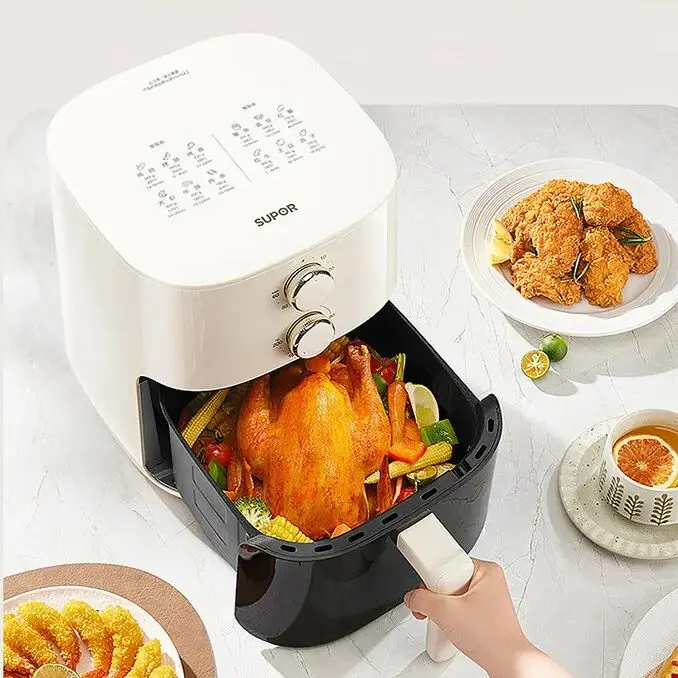 SUPOR Air Fryer 5.3L Large Capacity Home Use Fully Automatic Visual Grill Steam Fryer No Flipping Required