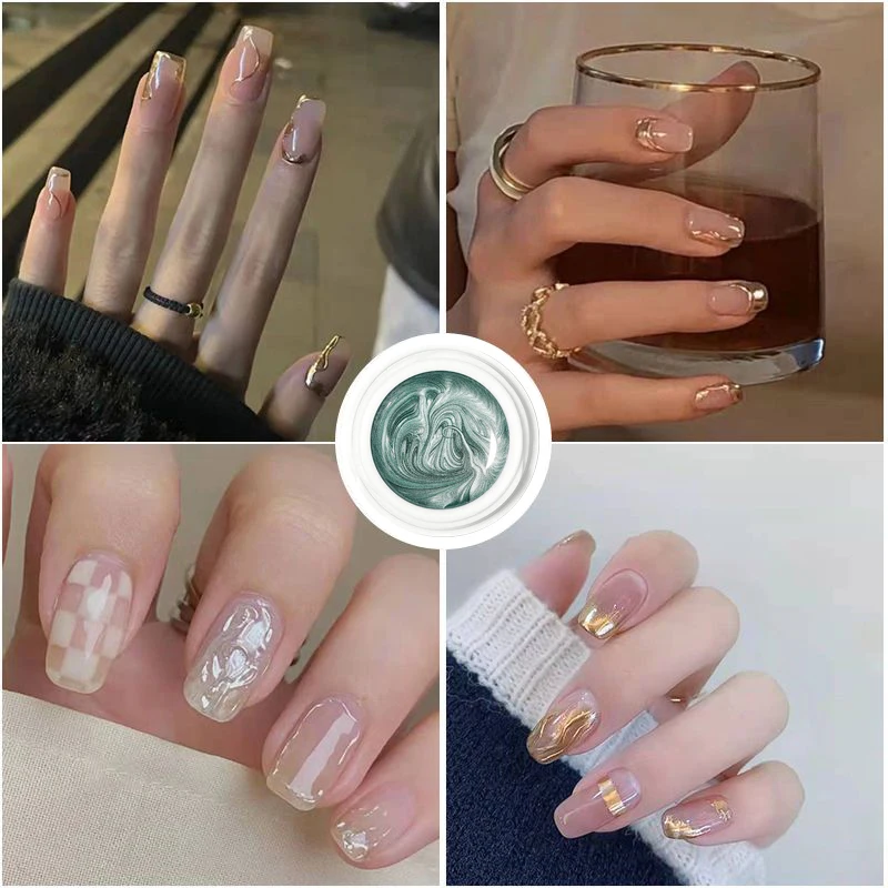 5g Super-Bright Metallic Painting Liner Gel Polish Silver Gold Mirror Gel Nail Polish Semi Permanent UV Nail Art Vernis Salon