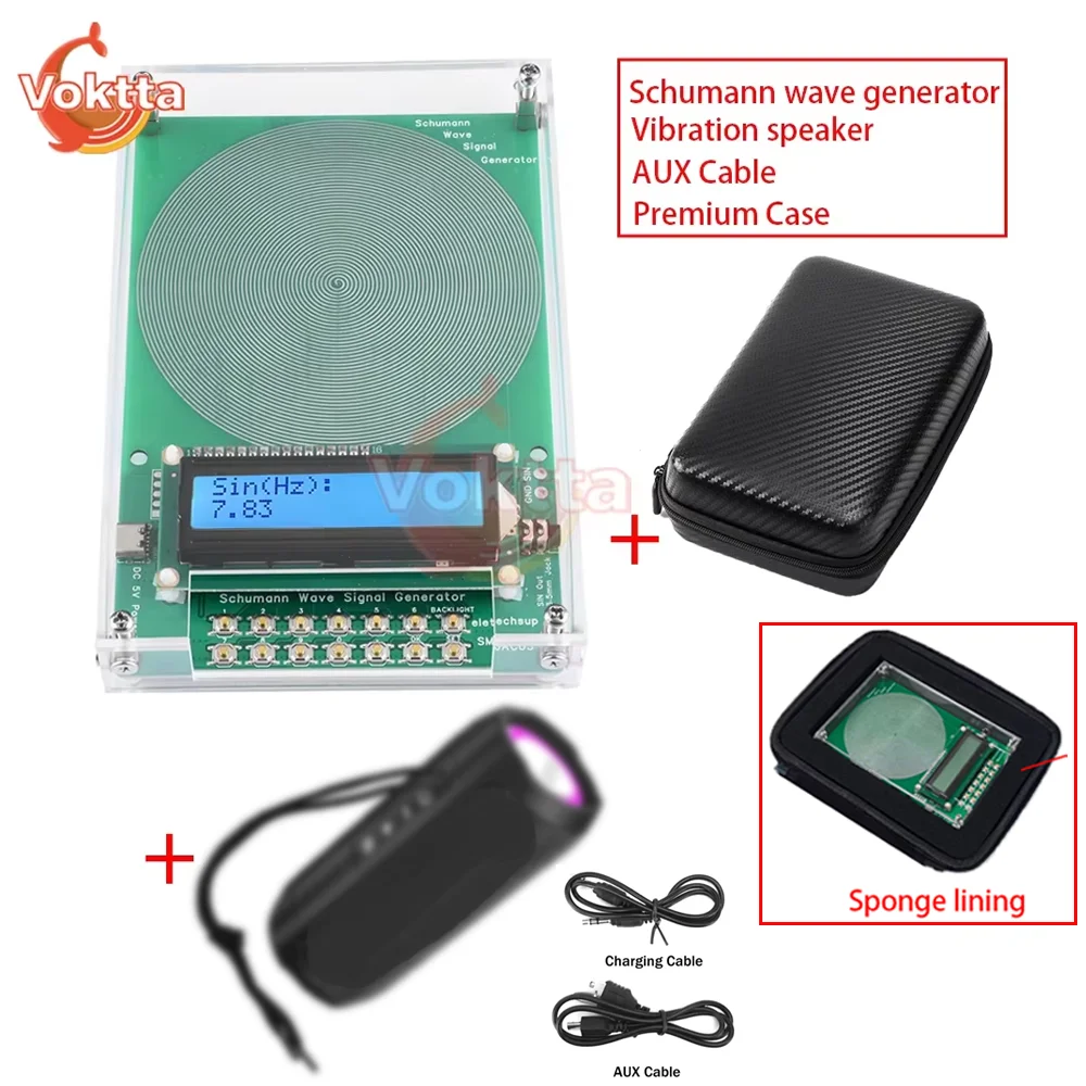 7.83HZ Schumann Wave Generator Natural Bio-Healing Ultra-low Frequency  Pulse Generator 3.5MM Audio Resonator Vibration Speaker