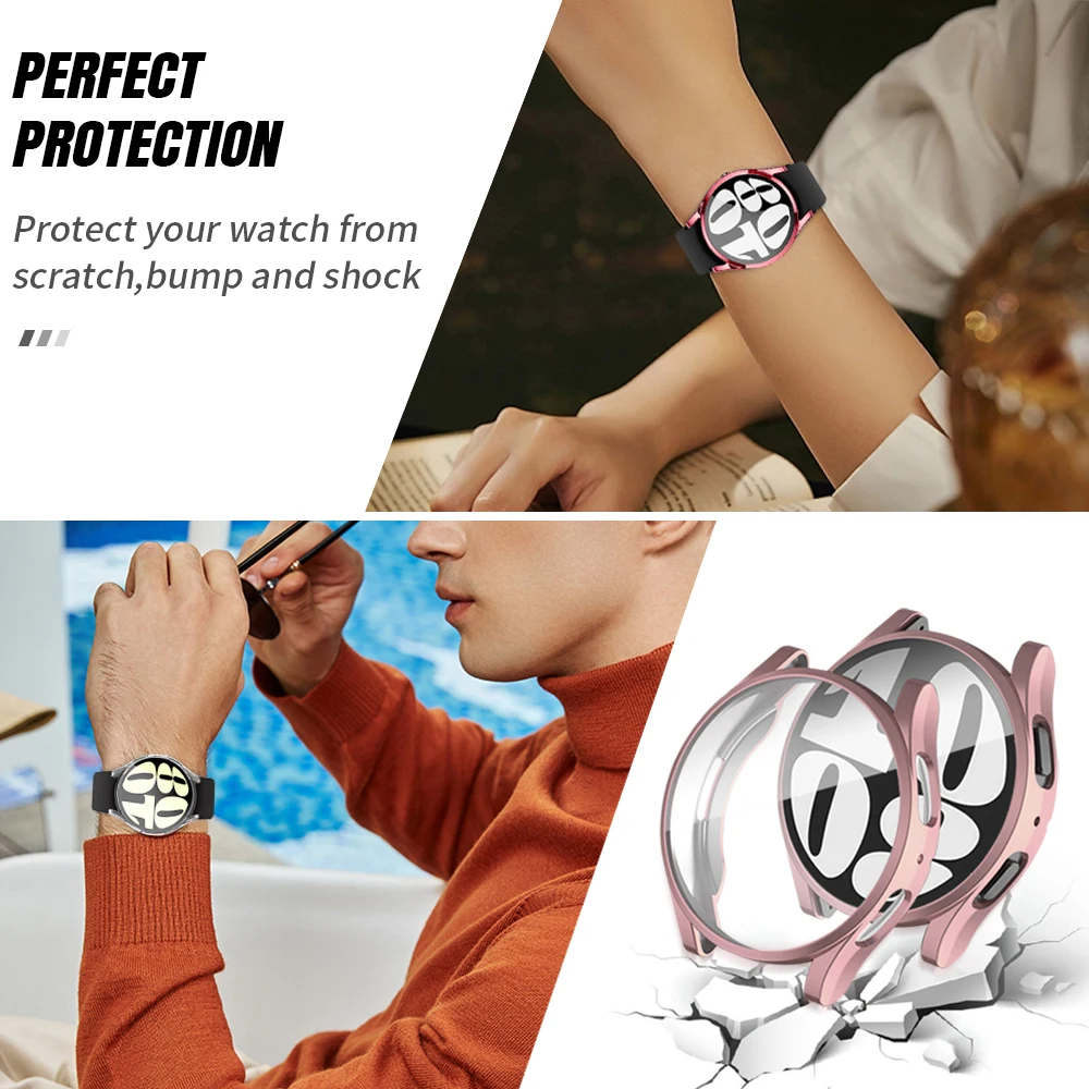 Case for Samsung Galaxy Watch 4/5/6 40mm 44mm Soft TPU All-Around Screen Protector Bumper for Watch 6 Classic 43mm 47mm Cover