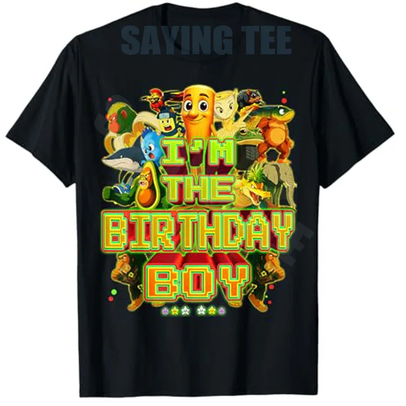 Lustiges T-Shirt „Ich bin der Geburtstagsjunge“ für Jungen, modisches T-Shirt, Geburtstagsgeschenk für Söhne, Y2K, schrulliges Cartoon-T-Shirt, süße Oberteile – Detail 3