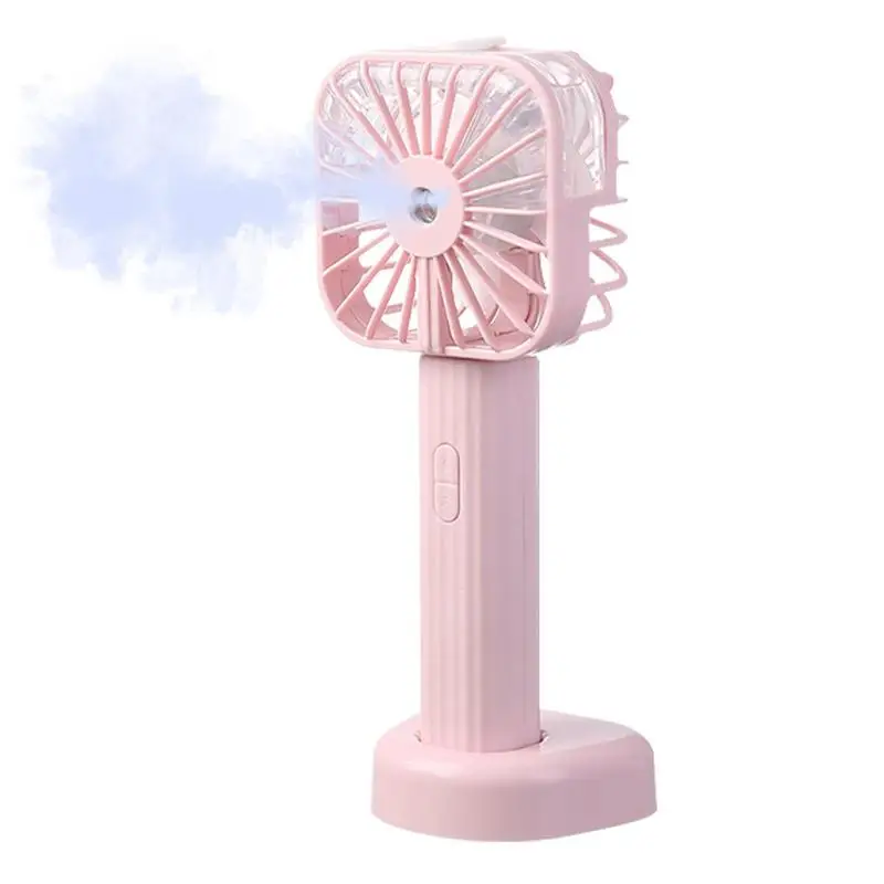 

Handheld Misting Fan 500mAh Handheld USB Mini Cooling Fan Desktop Cold Air Humidification Pocket Desk Fan With 3 Speeds Small