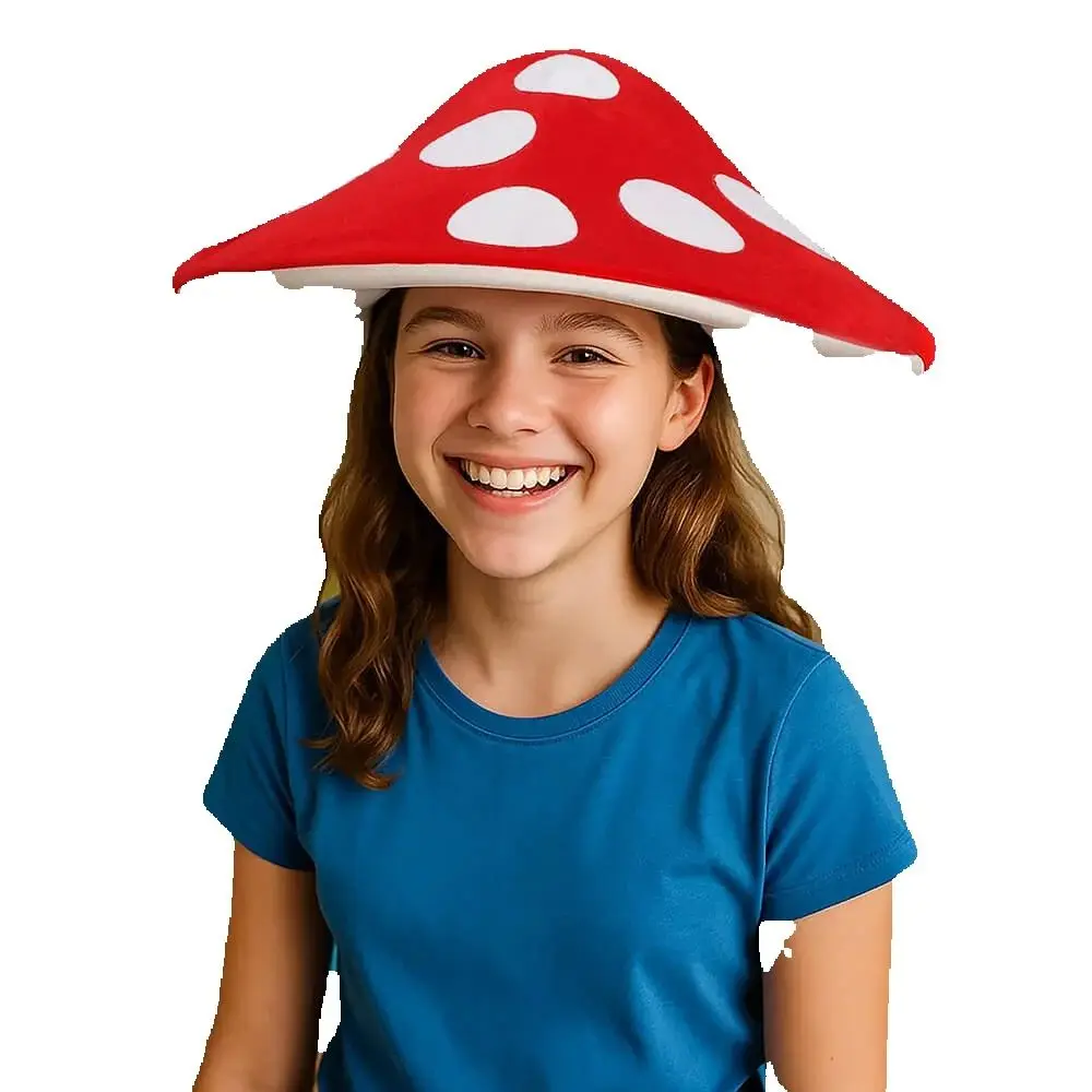 ハロウィンキノコ帽子子供大人のヘッドギア面白いソフト水玉ヴィンテージヘッドカバー仮装パーティー大会 Takerlama
