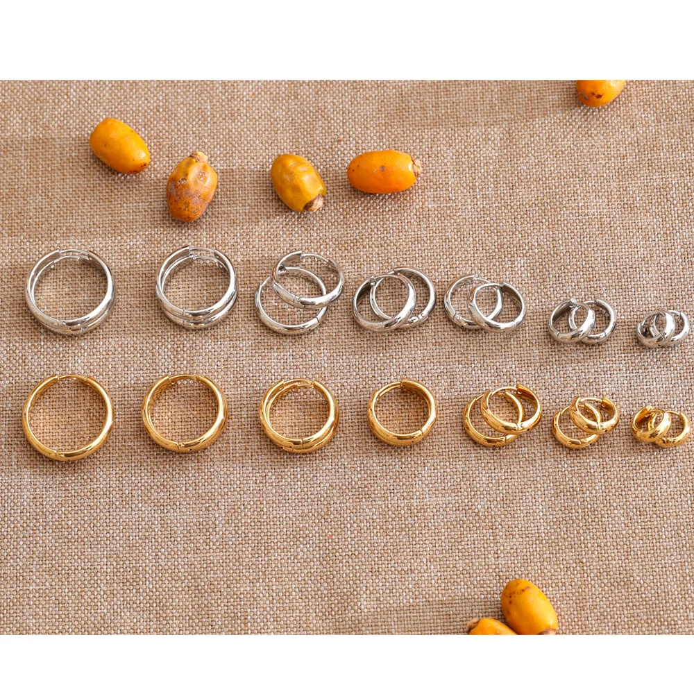 Yhpup Stainless Steel Round Hoop Earrings Wholesale Accessories 18K Gold Color PVD Plated Anti Allergic Daily Unisex Jewelry